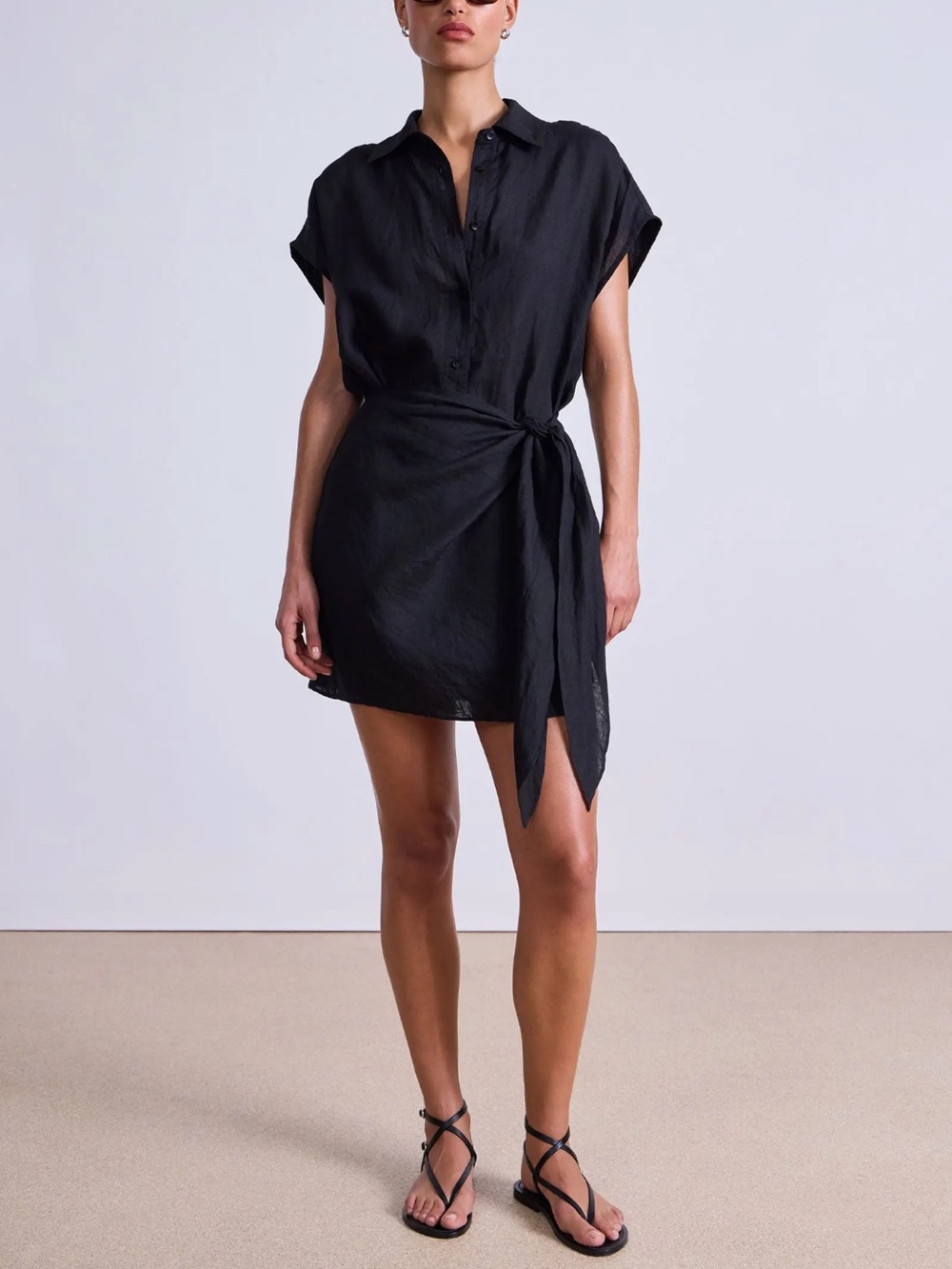 NWT Apiece Apart San Vito Sarong Dress Black